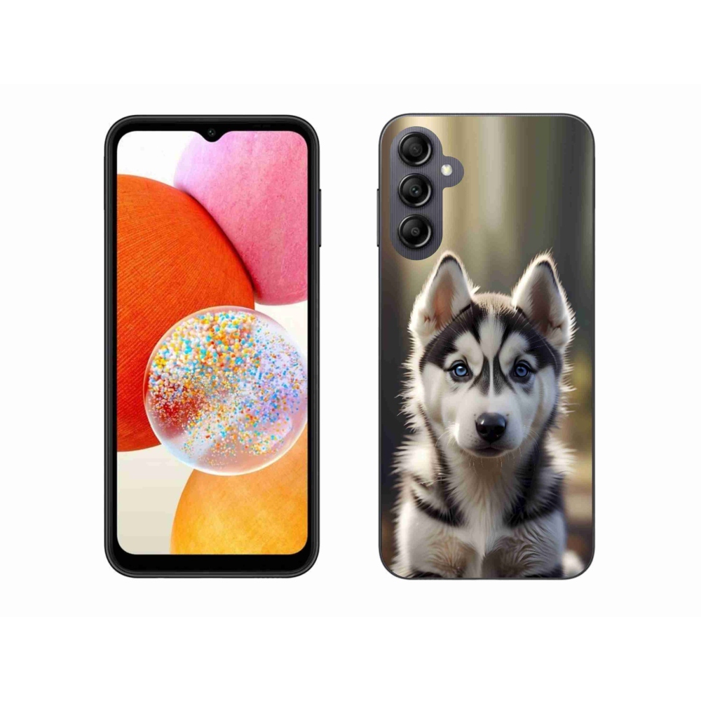 Gélový kryt mmCase na Samsung Galaxy A14 4G/5G - roztomilý sibírsky husky