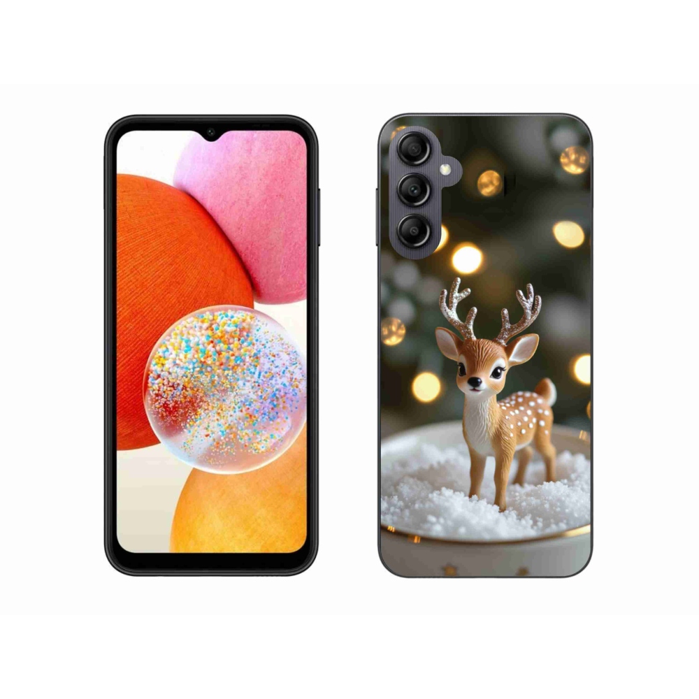 Gélový kryt mmCase na Samsung Galaxy A14 4G/5G - roztomilý vianočný jeleň