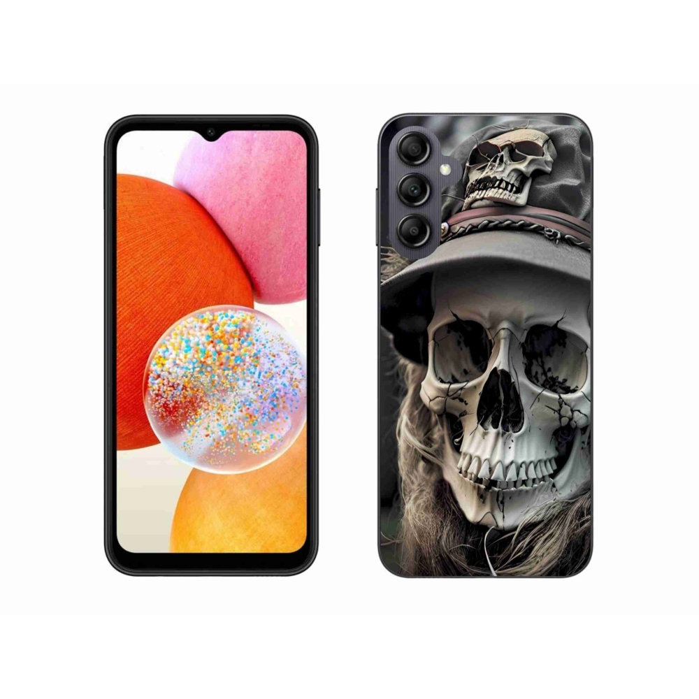 Gélový kryt mmCase na Samsung Galaxy A14 4G/5G - temná lebka