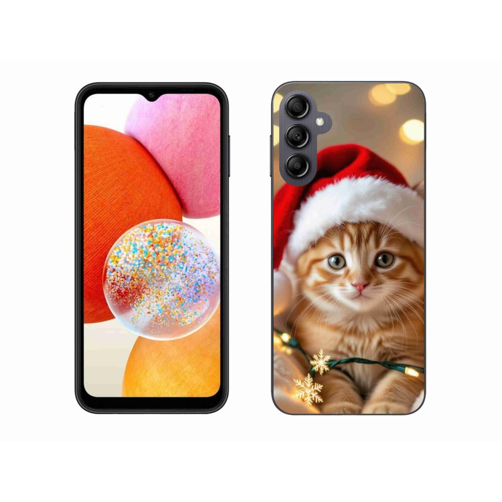 Gélový kryt mmCase na Samsung Galaxy A14 4G/5G - vianočné mačiatko