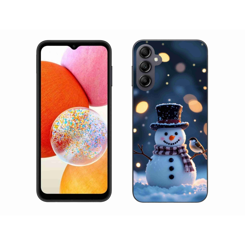 Gélový kryt mmCase na Samsung Galaxy A14 4G/5G - vianočný snehuliak