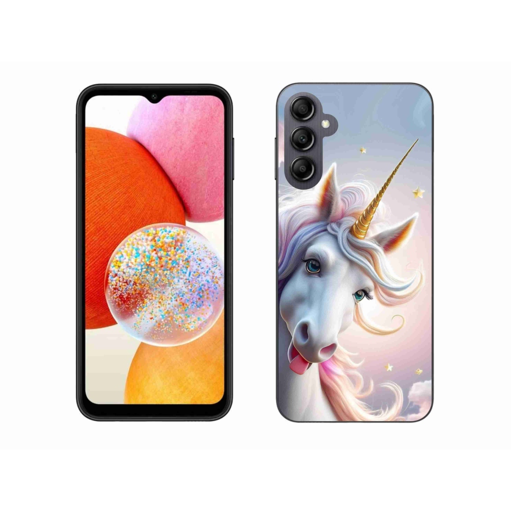 Gélový kryt mmCase na Samsung Galaxy A14 4G/5G - veselý jednorožec