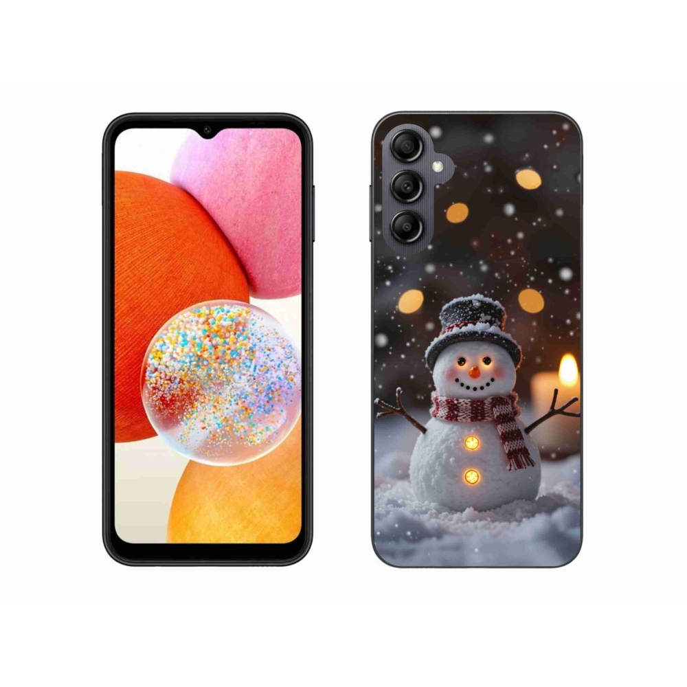 Gélový kryt mmCase na Samsung Galaxy A14 4G/5G - veselý snehuliak