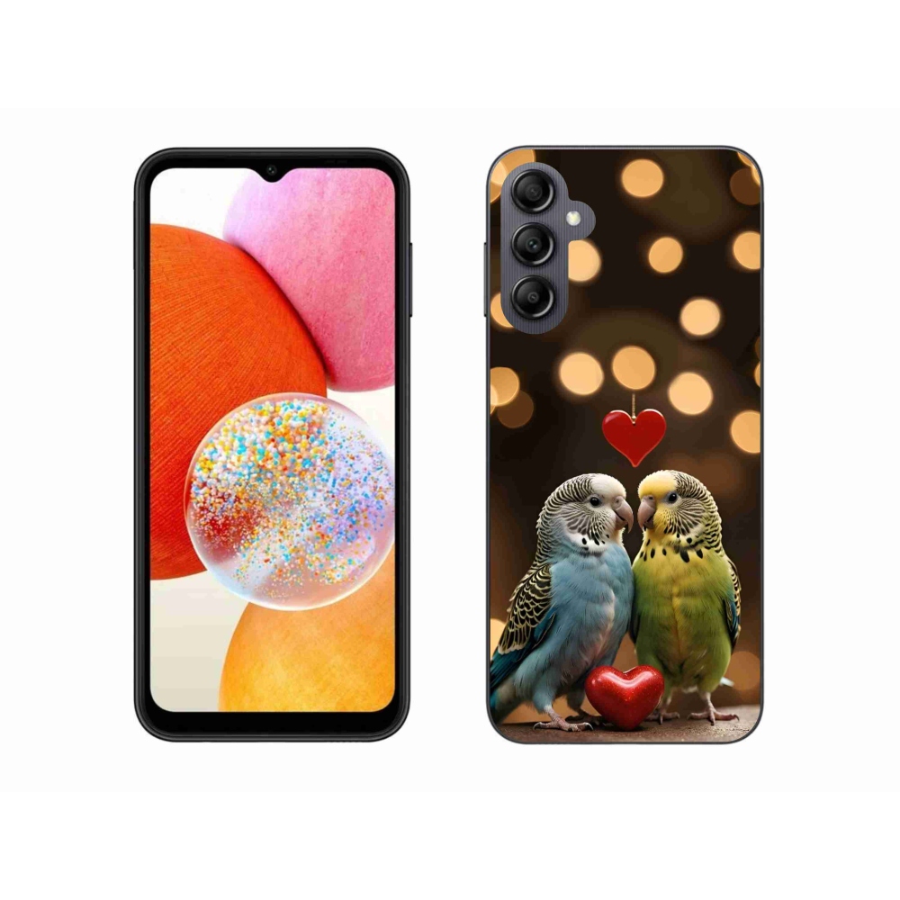 Gélový kryt mmCase na Samsung Galaxy A14 4G/5G - zamilovaní papagáje