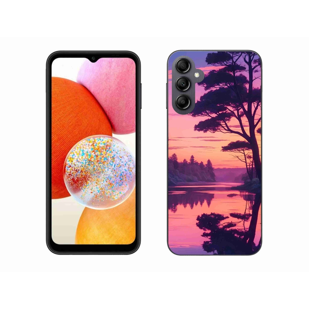 Gélový kryt mmCase na Samsung Galaxy A14 4G/5G - západ slnka nad jazerom