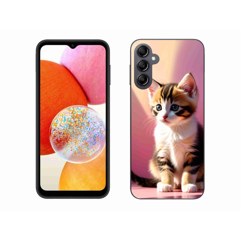 Gélový kryt mmCase na Samsung Galaxy A14 4G/5G - zvedavé mačiatko 2
