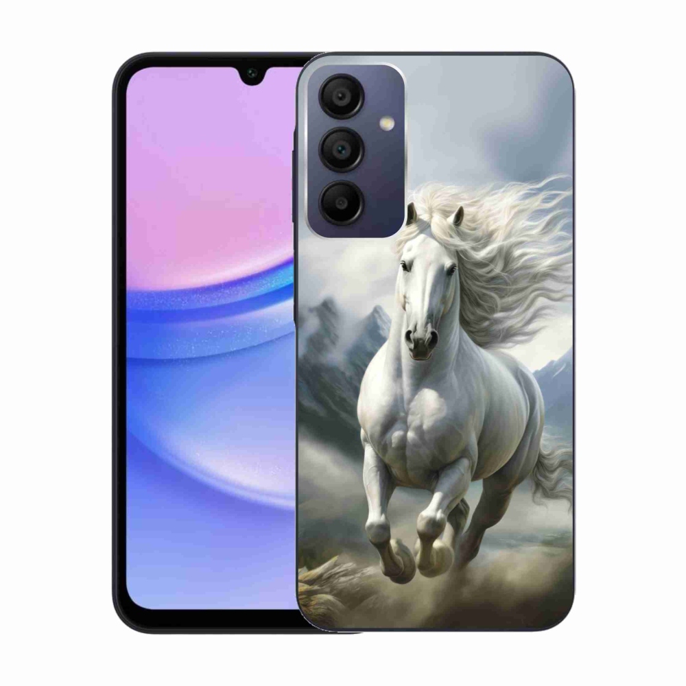 Gélový kryt mmCase na Samsung Galaxy A15 4G/5G - bežiaci biely kôň 3