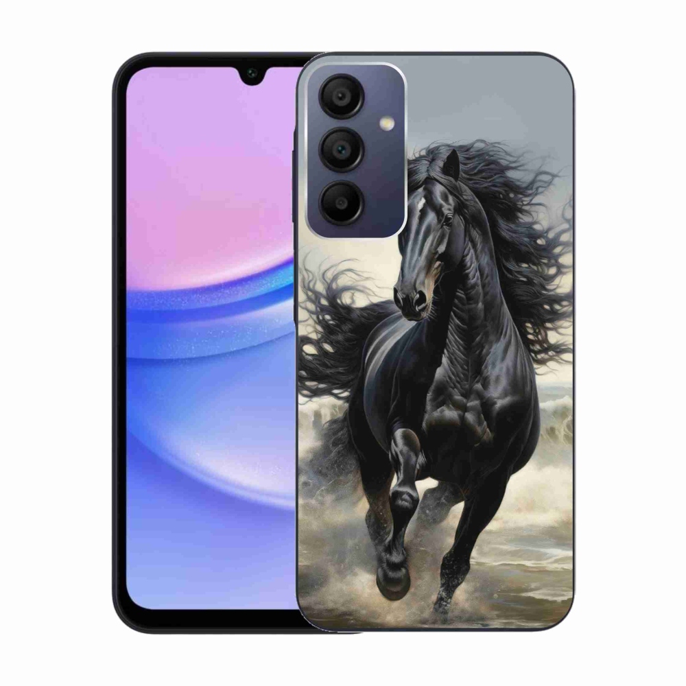 Gélový kryt mmCase na Samsung Galaxy A15 4G/5G - bežiaci čierny kôň