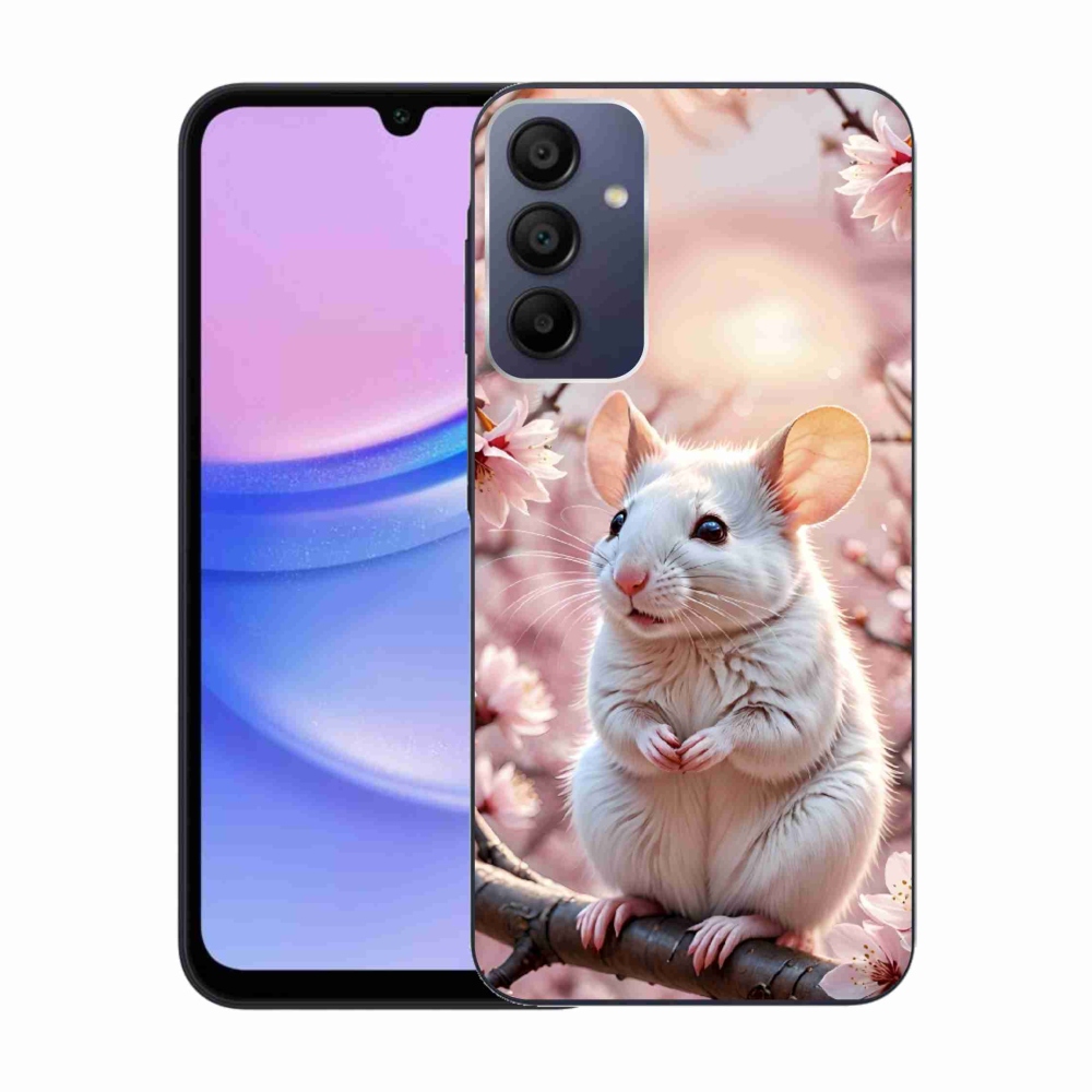 Gélový kryt mmCase na Samsung Galaxy A15 4G/5G - biela myš na vetve