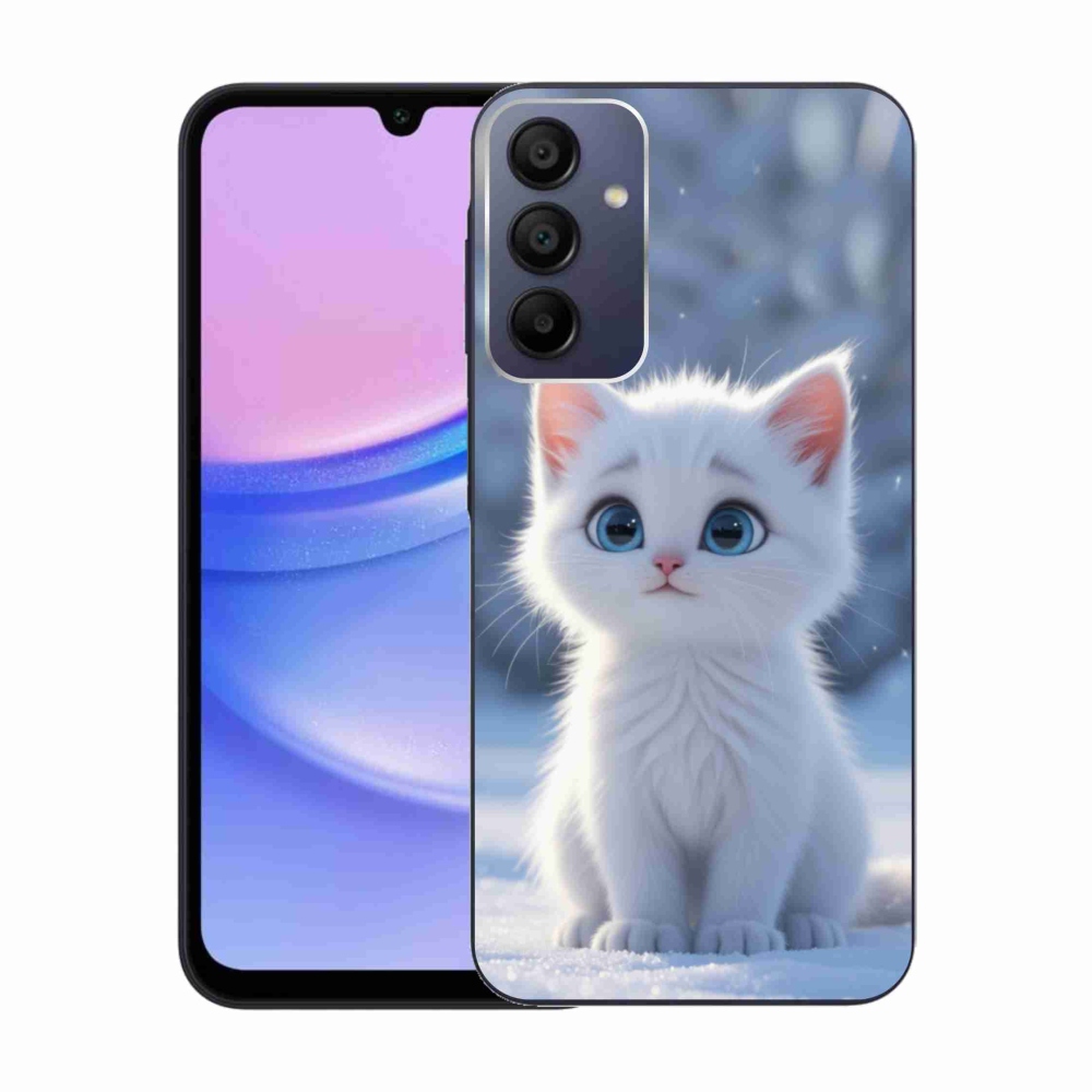 Gélový kryt mmCase na Samsung Galaxy A15 4G/5G - biele mačiatko 3