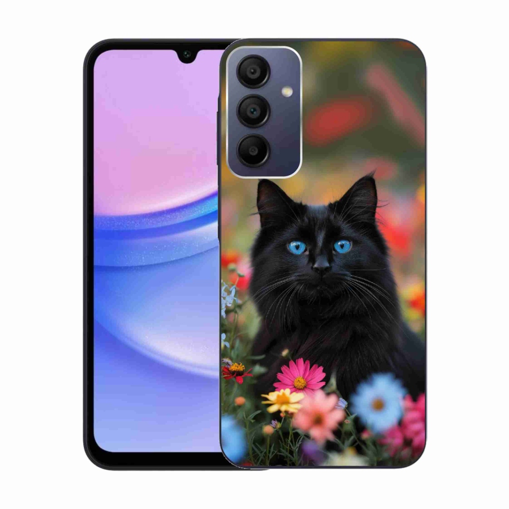 Gélový kryt mmCase na Samsung Galaxy A15 4G/5G - čierne mačiatko 4