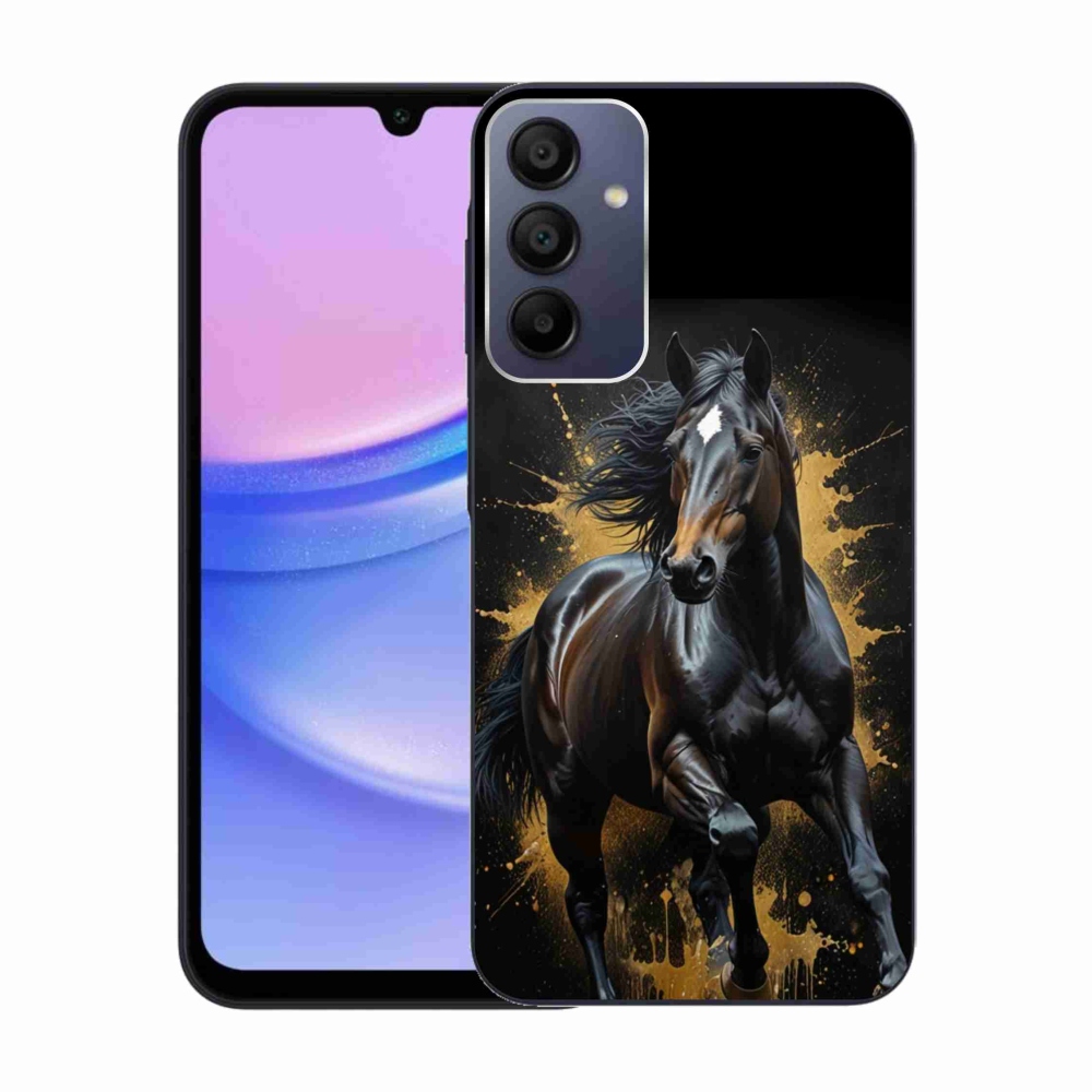 Gélový kryt mmCase na Samsung Galaxy A15 4G/5G - elegantný čierny žrebec