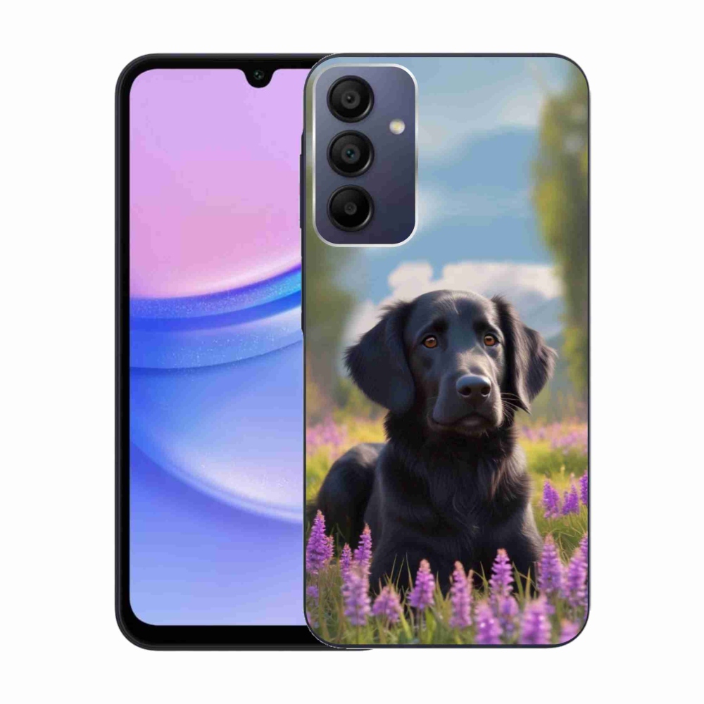 Gélový kryt mmCase na Samsung Galaxy A15 4G/5G - elegantný čierny retriever