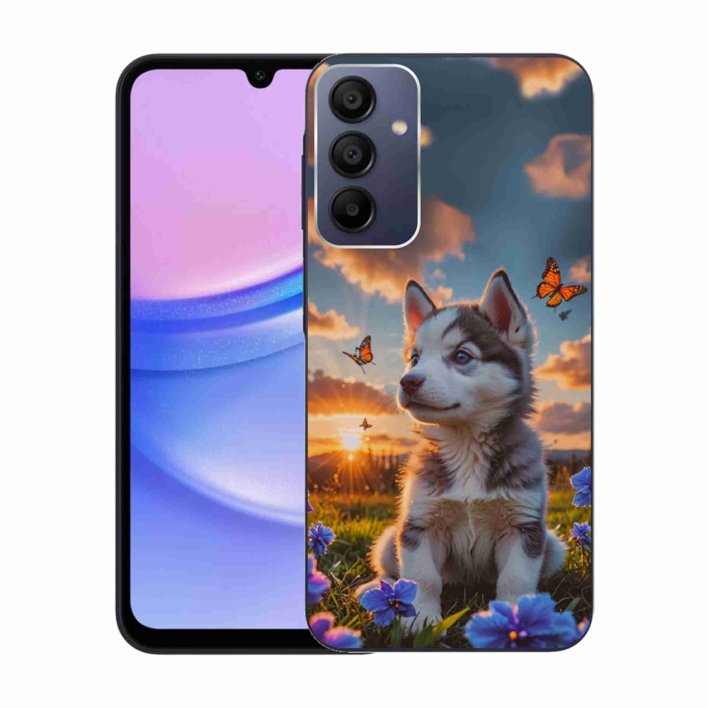 Gélový kryt mmCase na Samsung Galaxy A15 4G/5G - husky pri západe slnka
