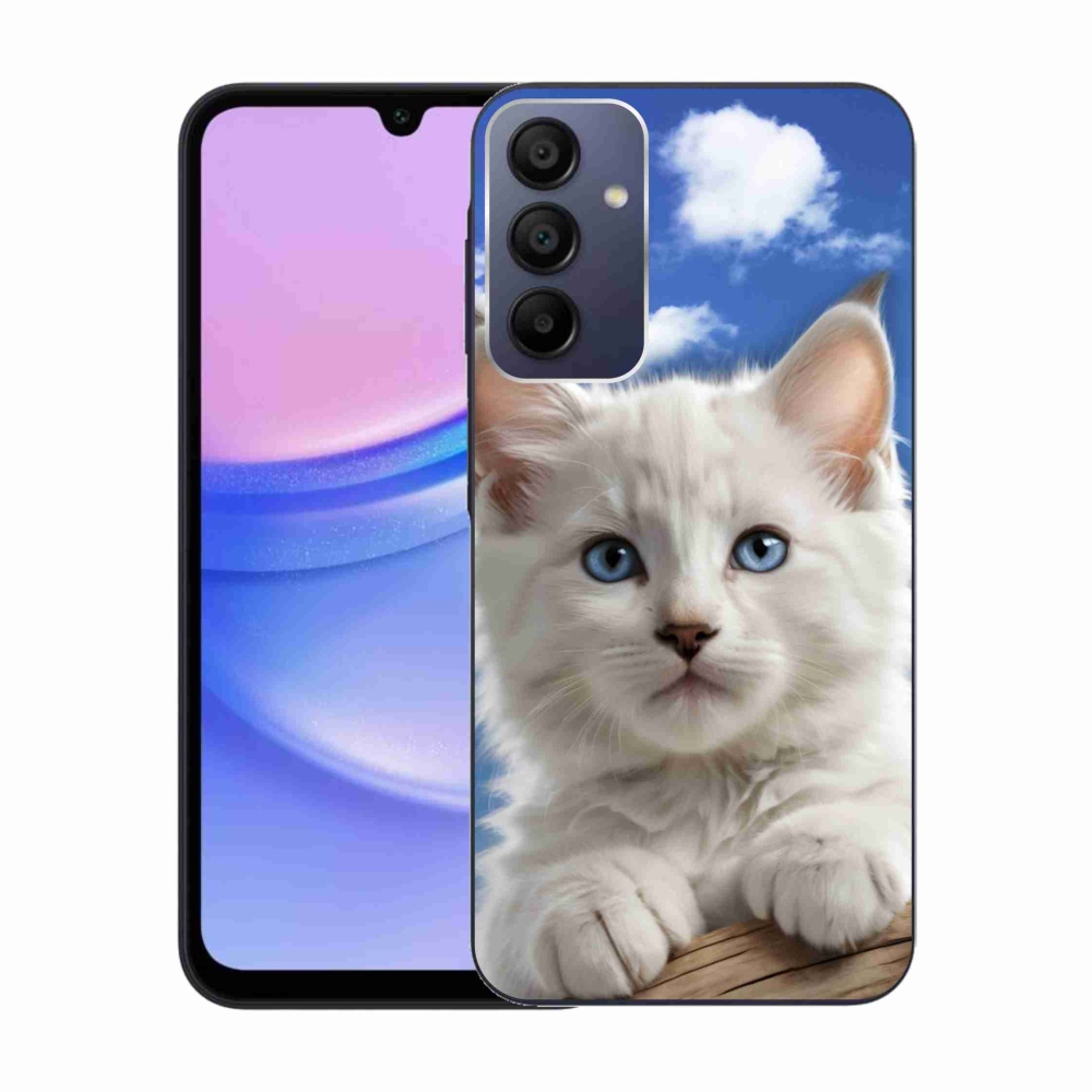 Gélový kryt mmCase na Samsung Galaxy A15 4G/5G - mačiatko a oblaky