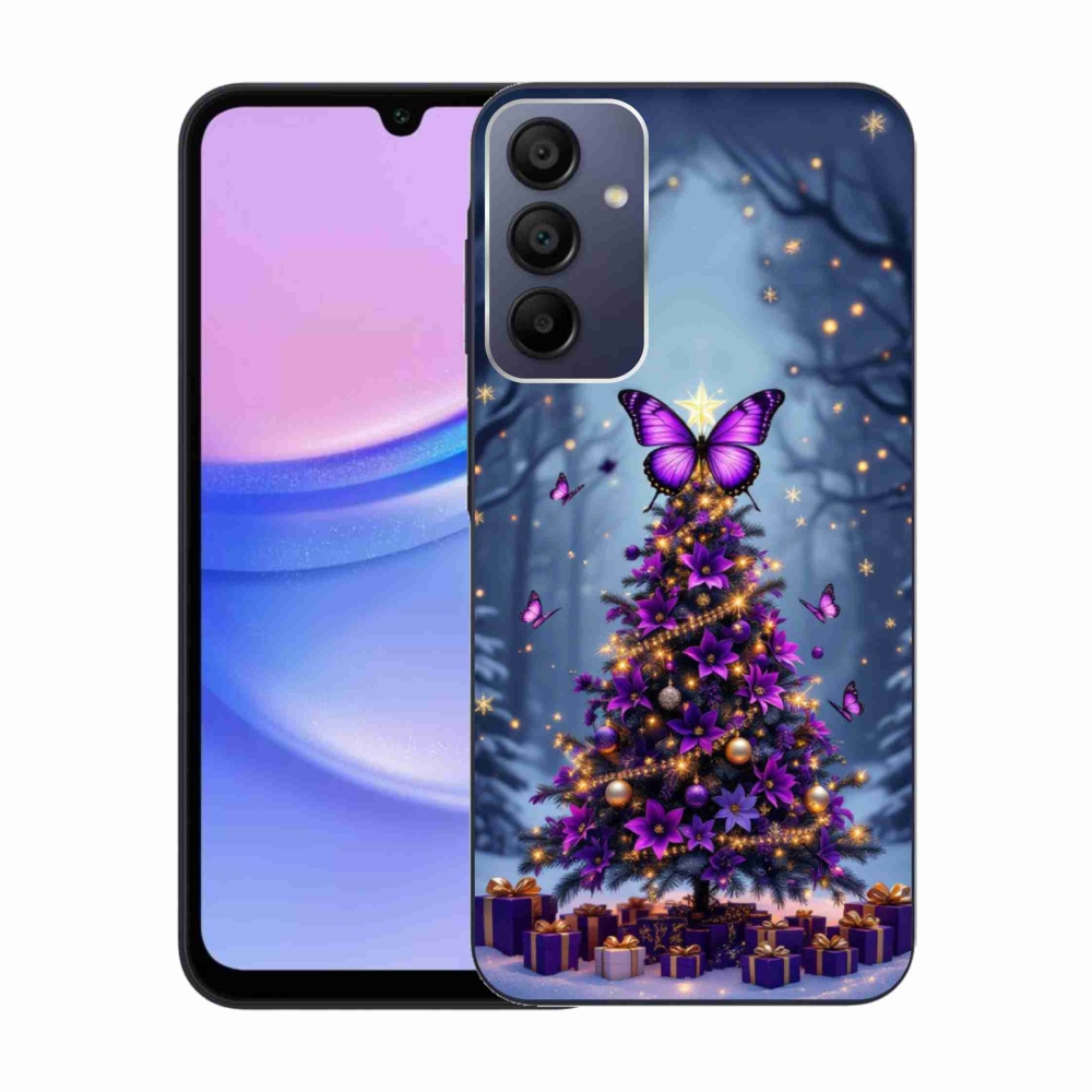 Gélový kryt mmCase na Samsung Galaxy A15 4G/5G - motýlí vianočný stromček