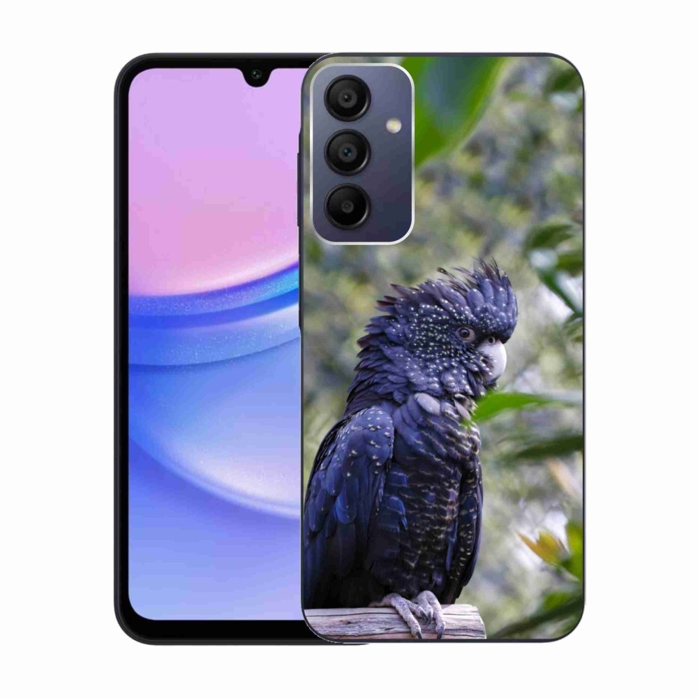 Gélový kryt mmCase na Samsung Galaxy A15 4G/5G - papagáj kakadu čierny