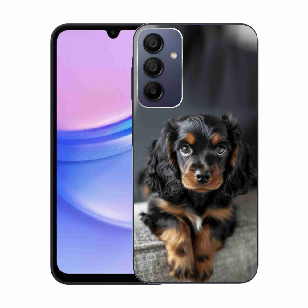 Gélový kryt mmCase na Samsung Galaxy A15 4G/5G - roztomilý dlhosrstý jazvečík