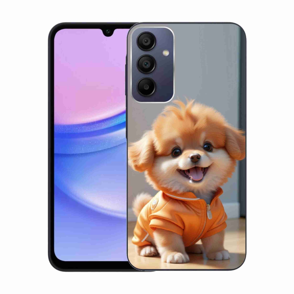 Gélový kryt mmCase na Samsung Galaxy A15 4G/5G - roztomilý pomeranian v mikine