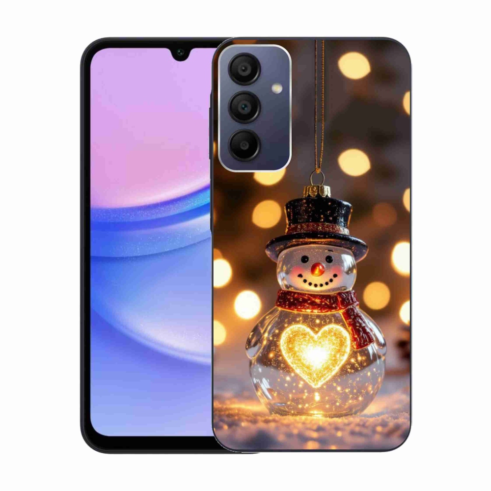 Gélový kryt mmCase na Samsung Galaxy A15 4G/5G - svietiaci vianočný snehuliak