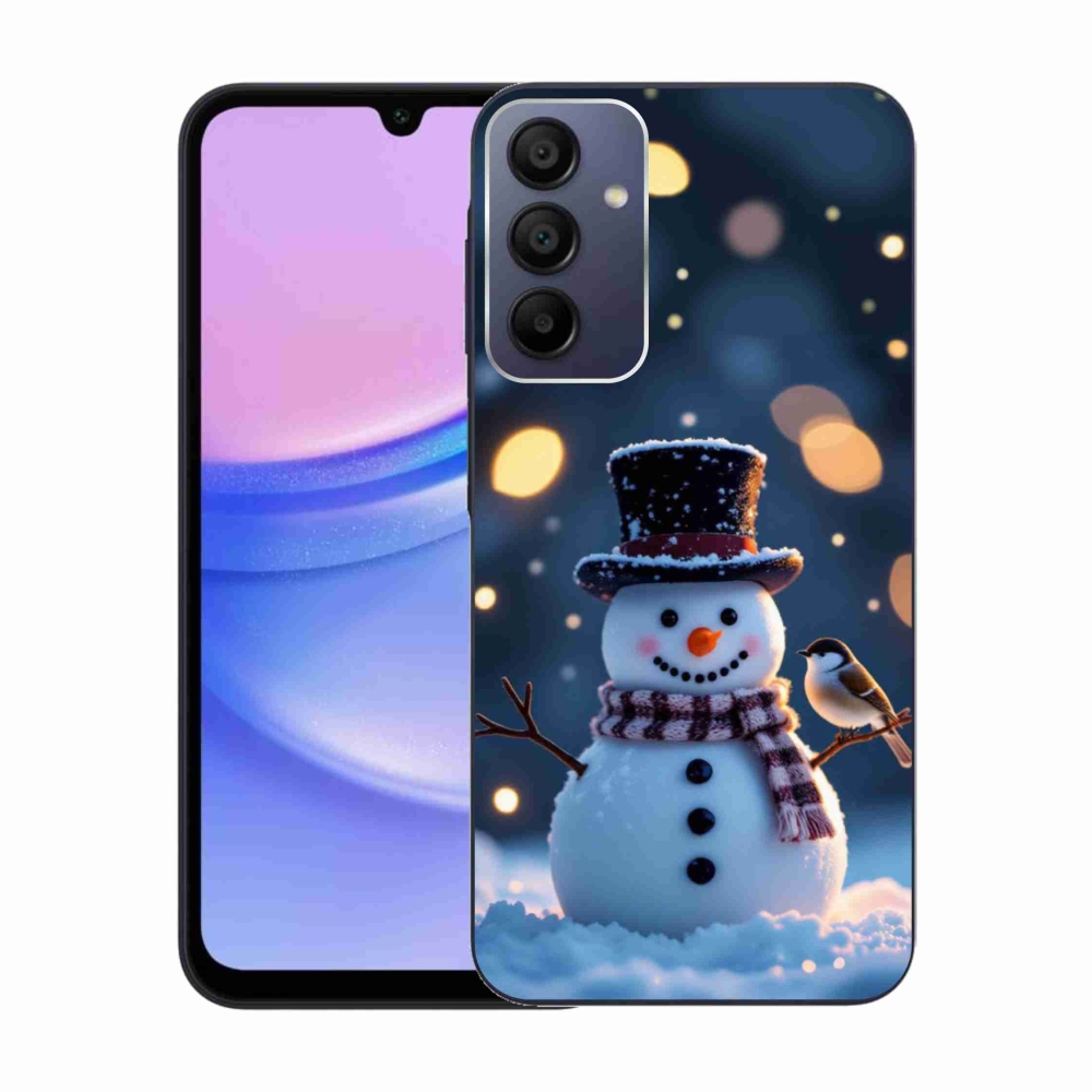 Gélový kryt mmCase na Samsung Galaxy A15 4G/5G - vianočný snehuliak