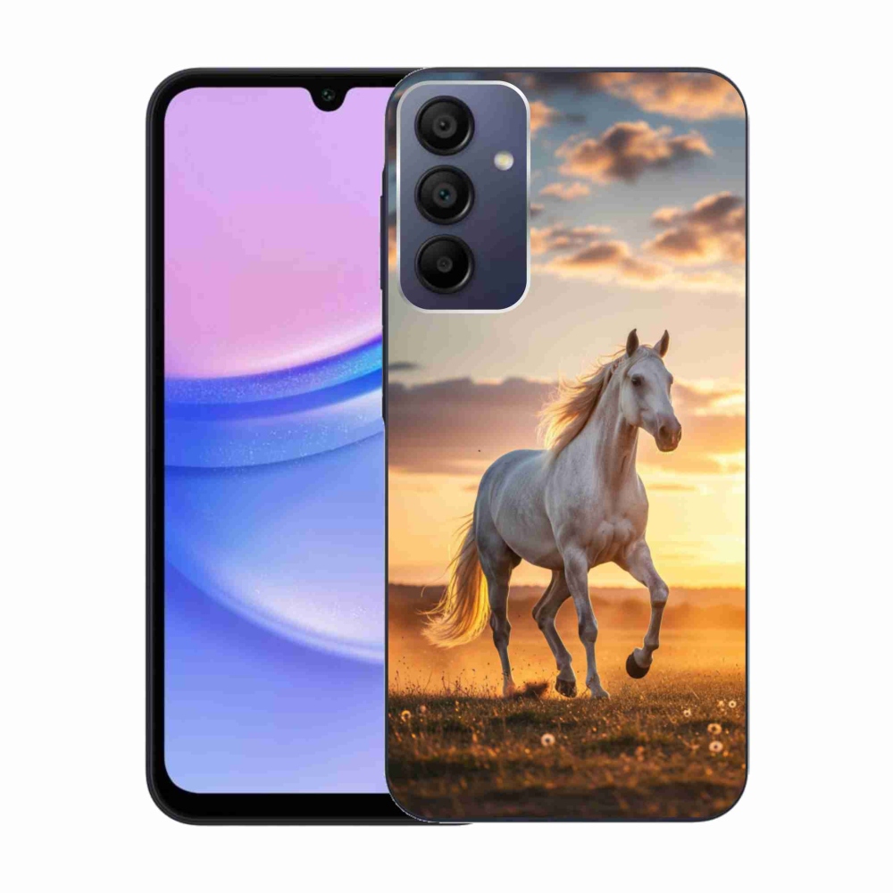 Gélový kryt mmCase na Samsung Galaxy A15/5G - bežiaci biely kôň 2
