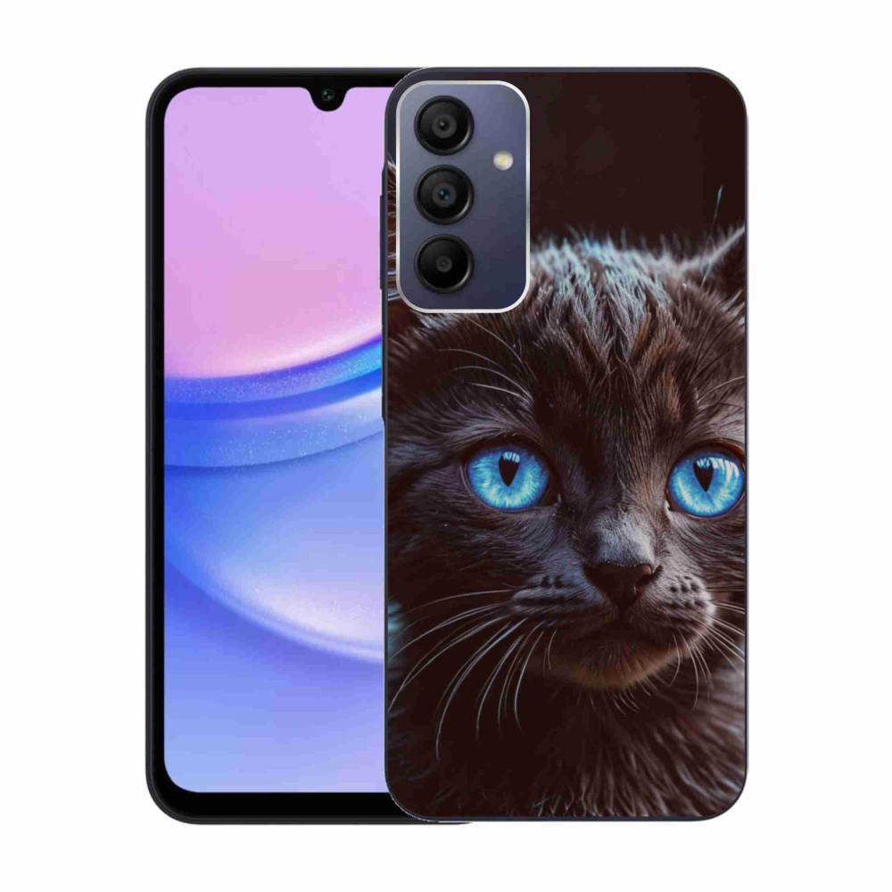 Gélový kryt mmCase na Samsung Galaxy A15/5G - čierne mačiatko 2