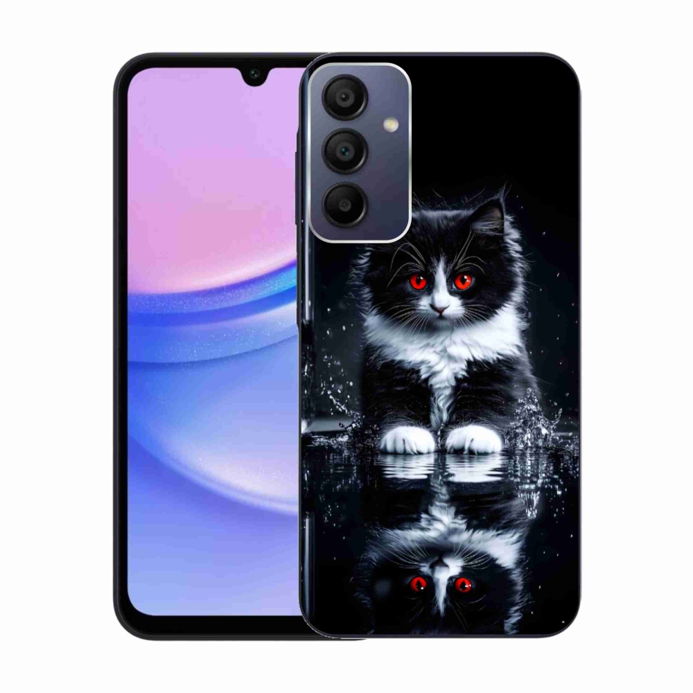 Gélový kryt mmCase na Samsung Galaxy A15/5G - čiernobiele mačiatko