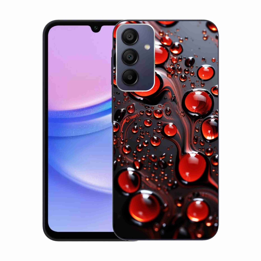 Gélový kryt mmCase na Samsung Galaxy A15/5G - červené kvapky 2