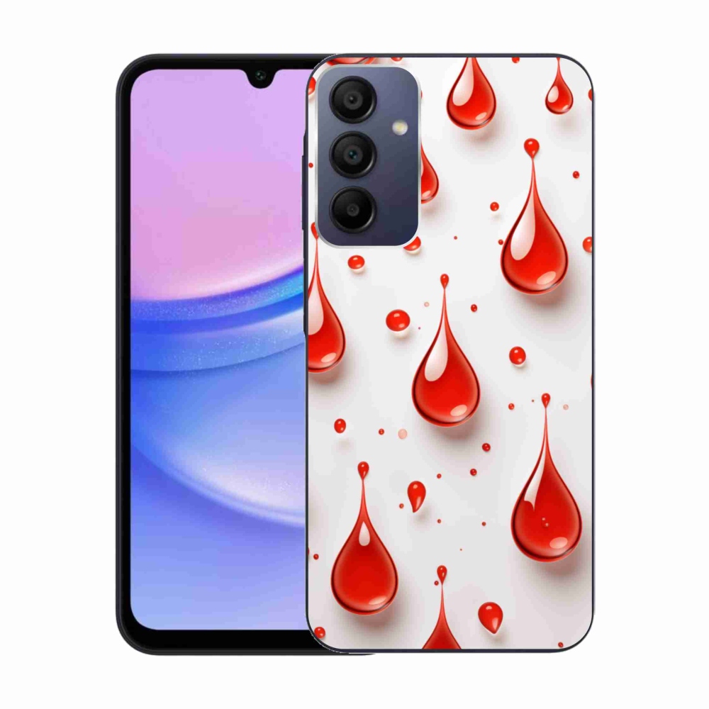 Gélový kryt mmCase na Samsung Galaxy A15/5G - červené kvapky