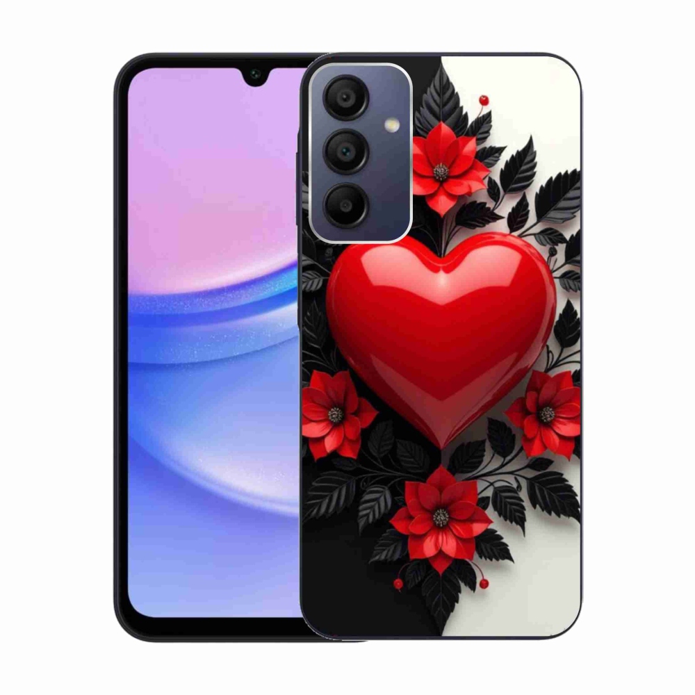 Gélový kryt mmCase na Samsung Galaxy A15/5G - červené srdce