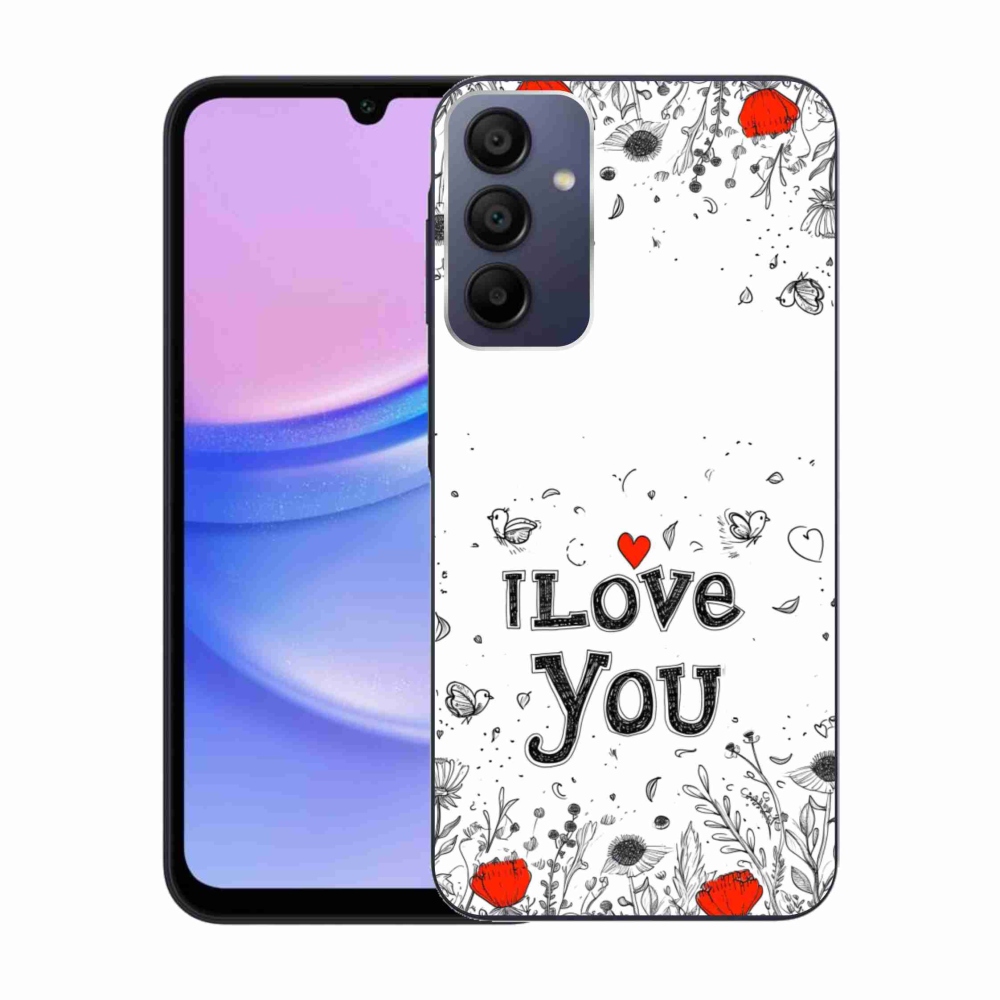 Gélový kryt mmCase na Samsung Galaxy A15/5G - I love you biele pozadie