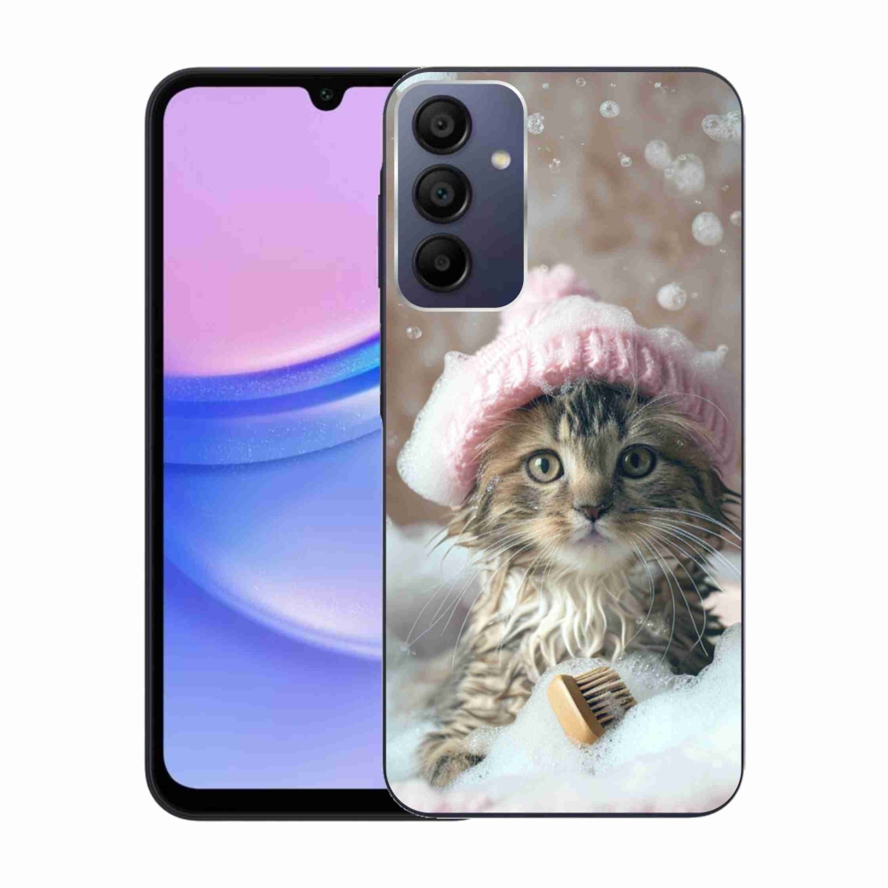Gélový kryt mmCase na Samsung Galaxy A15/5G - mačiatko a kúpeľ