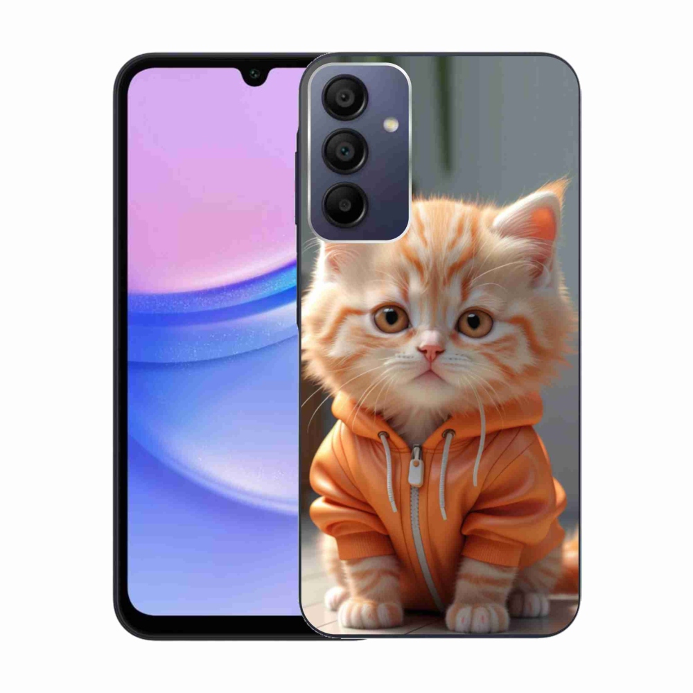 Gélový kryt mmCase na Samsung Galaxy A15/5G - mačiatko v mikine