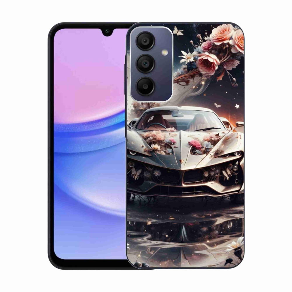 Gélový kryt mmCase na Samsung Galaxy A15/5G - kvetinový športový automobil