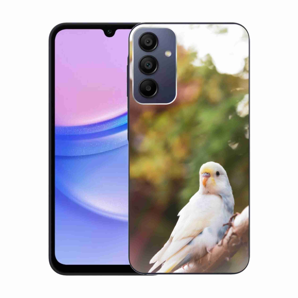Gélový kryt mmCase na Samsung Galaxy A15/5G - papagáj andulka biela