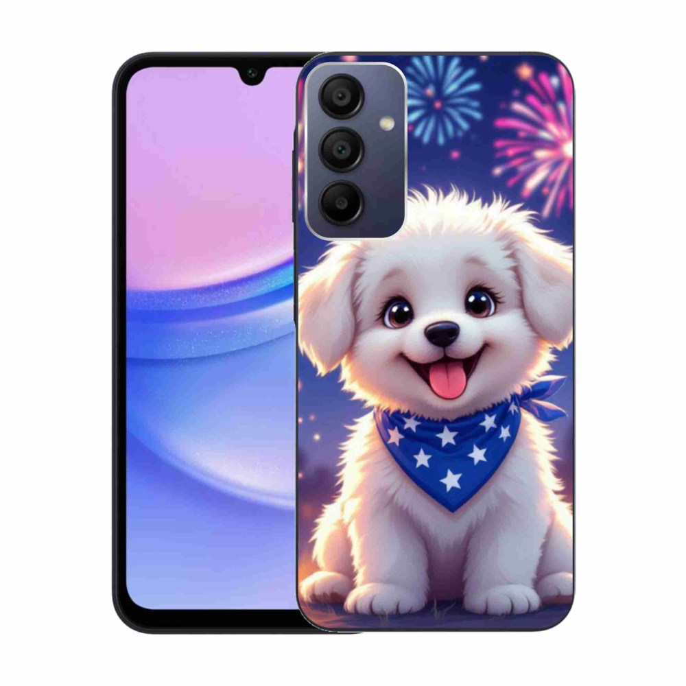 Gélový kryt mmCase na Samsung Galaxy A15/5G - slávnostné šteňa