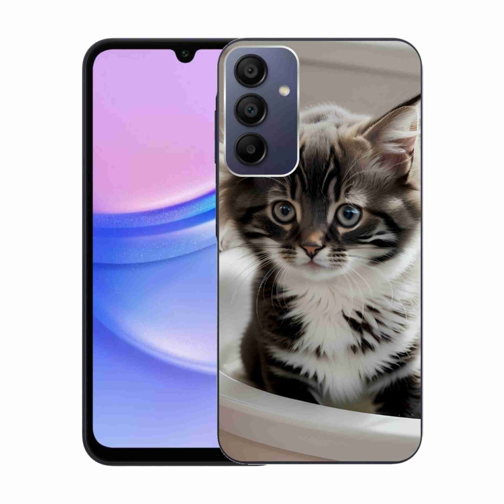 Gélový kryt mmCase na Samsung Galaxy A15/5G - zvedavé mačiatko