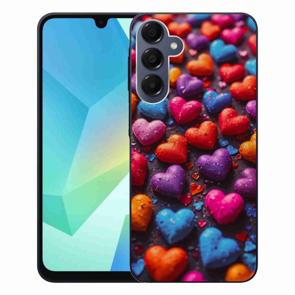 Gélový kryt mmCase na Samsung Galaxy A16 4G/5G - farebné srdcia
