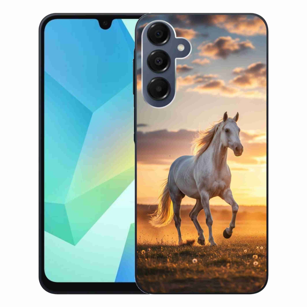 Gélový kryt mmCase na Samsung Galaxy A16 4G/5G - bežiaci biely kôň 2