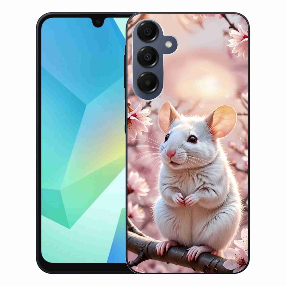 Gélový kryt mmCase na Samsung Galaxy A16 4G/5G - biela myš na vetve