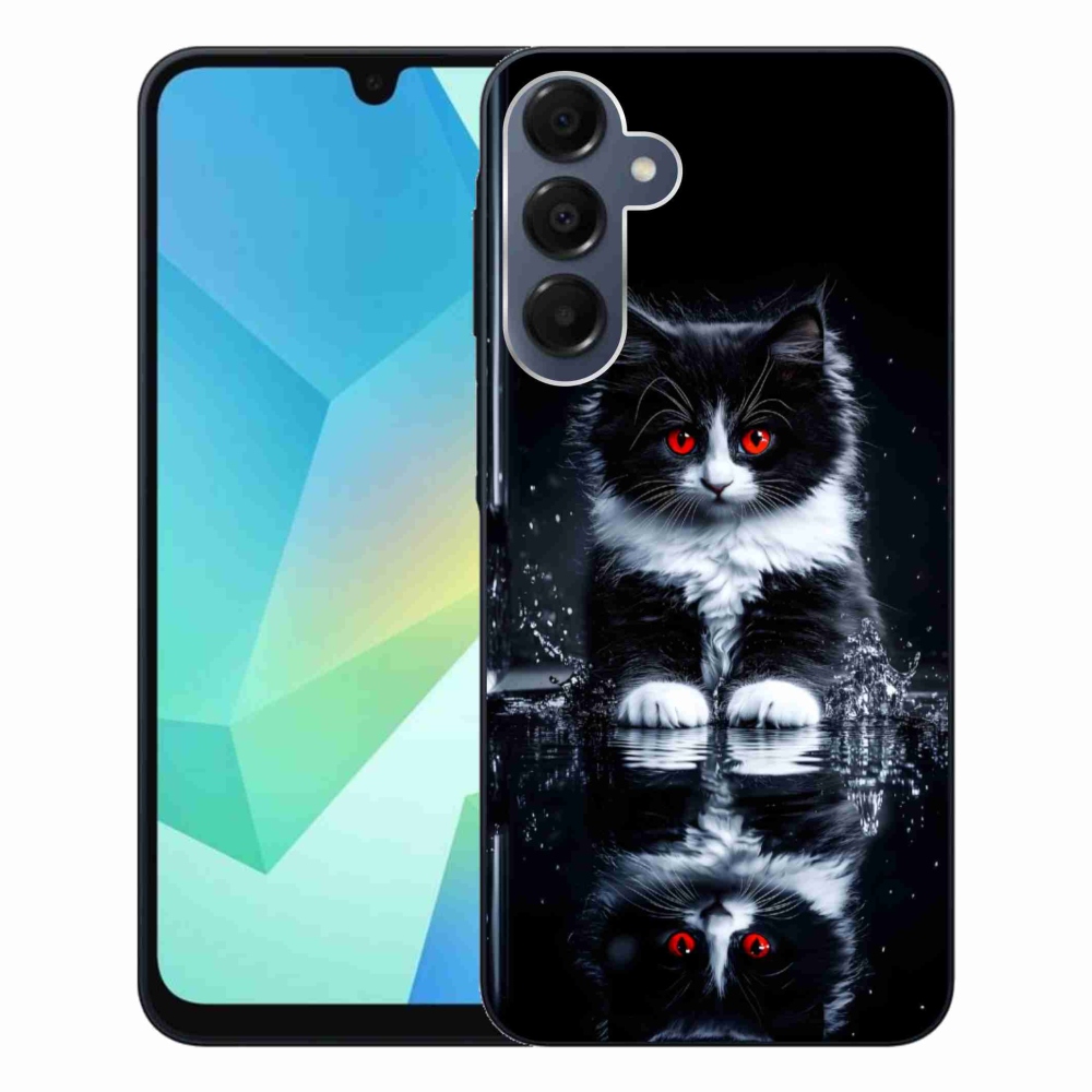 Gélový kryt mmCase na Samsung Galaxy A16 4G/5G - čiernobiele mačiatko