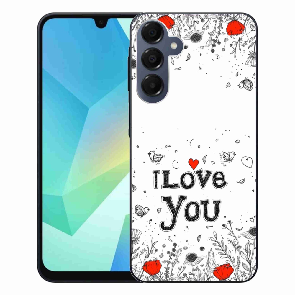 Gélový kryt mmCase na Samsung Galaxy A16 4G/5G - I love you biele pozadie
