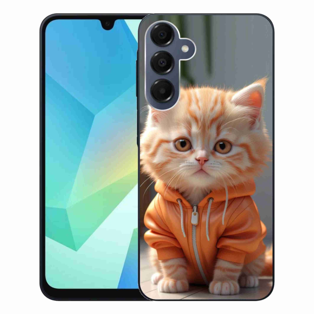 Gélový kryt mmCase na Samsung Galaxy A16 4G/5G - mačiatko v mikine