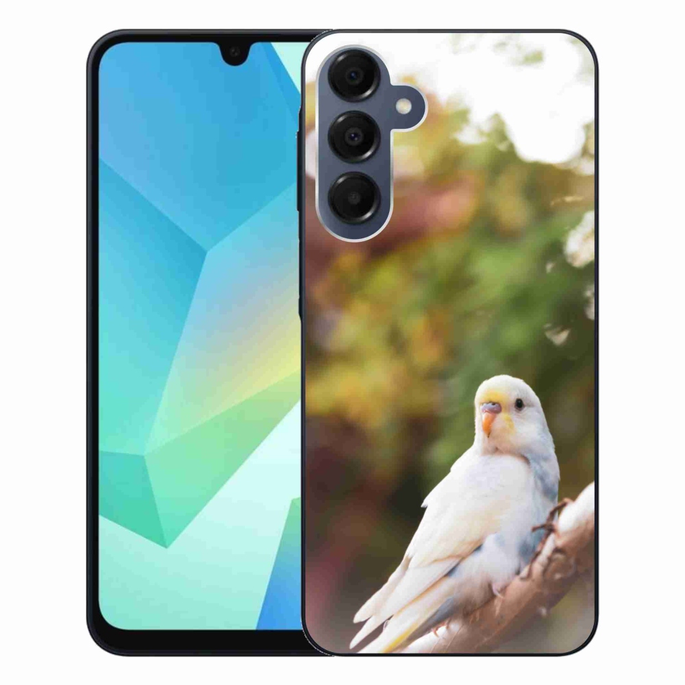 Gélový kryt mmCase na Samsung Galaxy A16 4G/5G - papagáj andulka biela