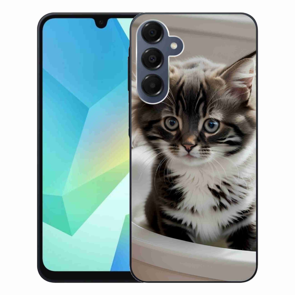 Gélový kryt mmCase na Samsung Galaxy A16 4G/5G - zvedavé mačiatko