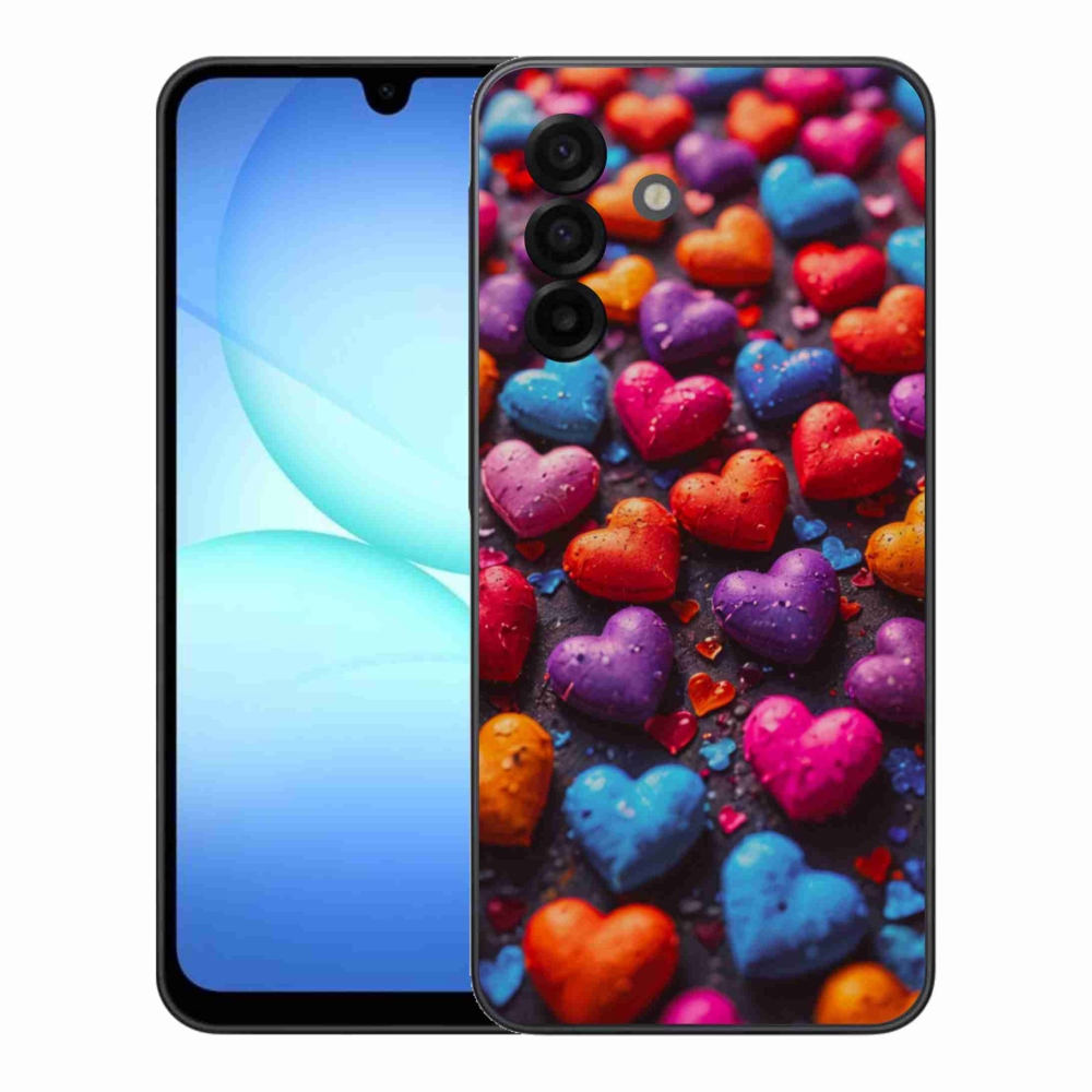 Gélový kryt mmCase na Samsung Galaxy A17 4G/5G - farebné srdcia