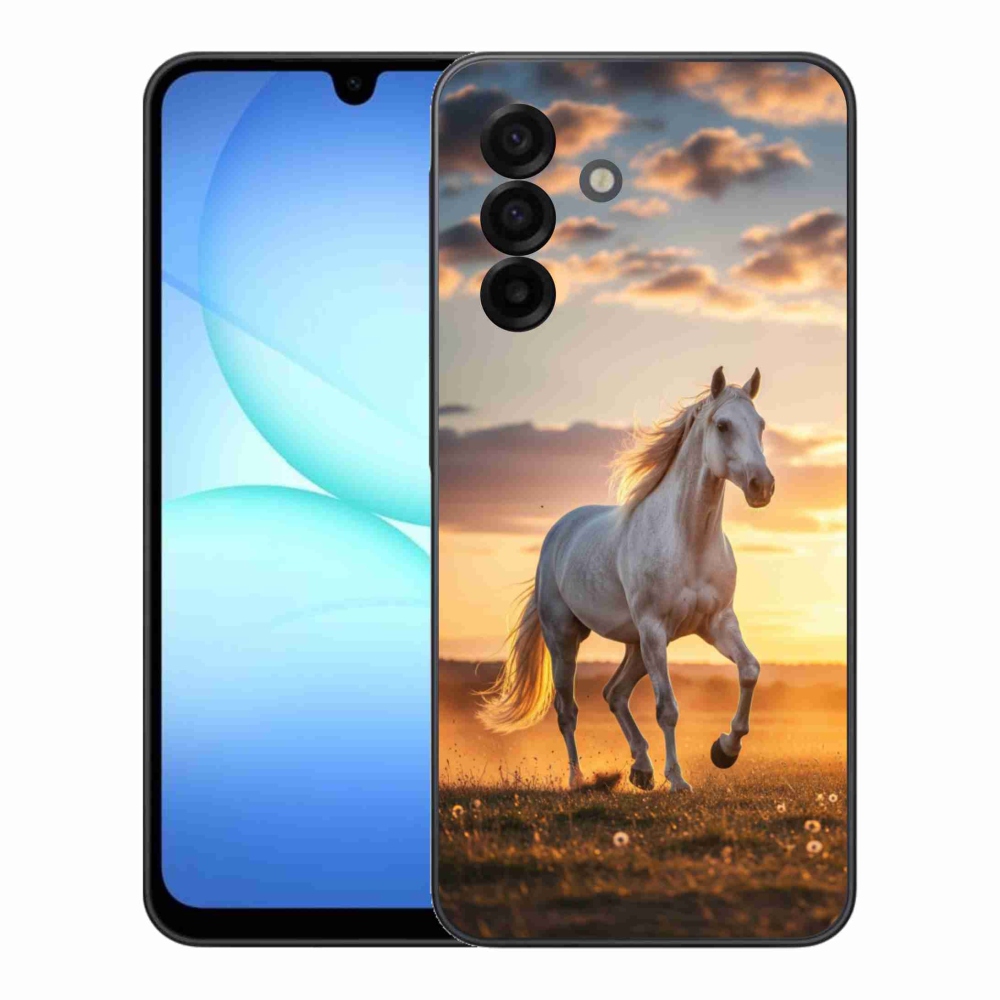 Gélový kryt mmCase na Samsung Galaxy A17 4G/5G - bežiaci biely kôň 2