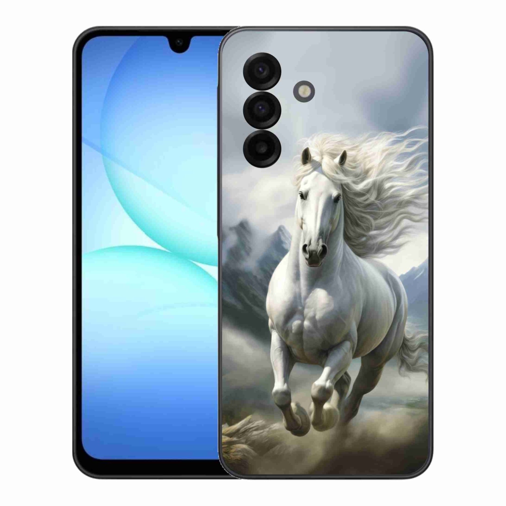 Gélový kryt mmCase na Samsung Galaxy A17 4G/5G - bežiaci biely kôň 3