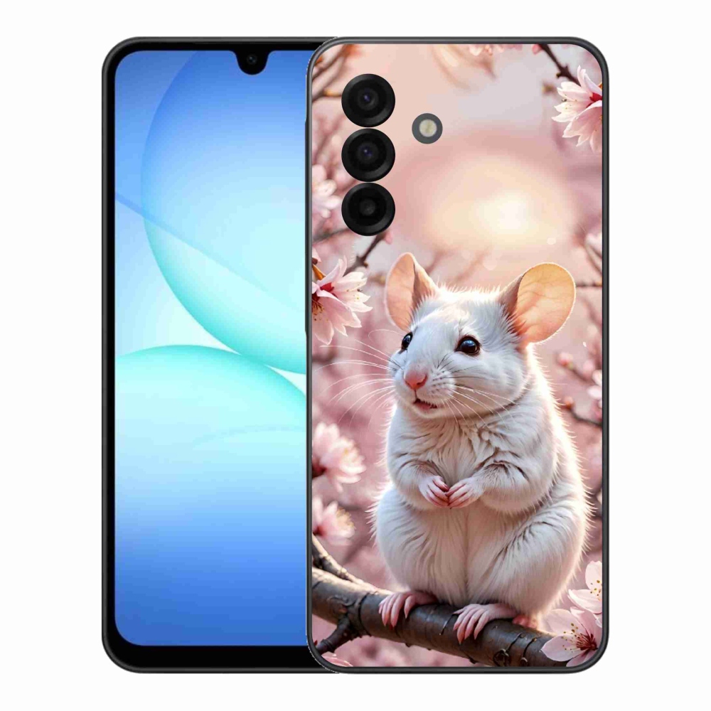 Gélový kryt mmCase na Samsung Galaxy A17 4G/5G - biela myš na vetve